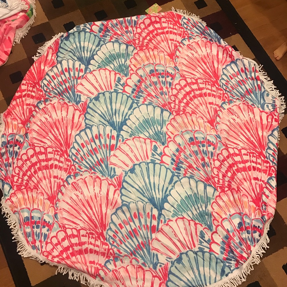 Shell print beach towel