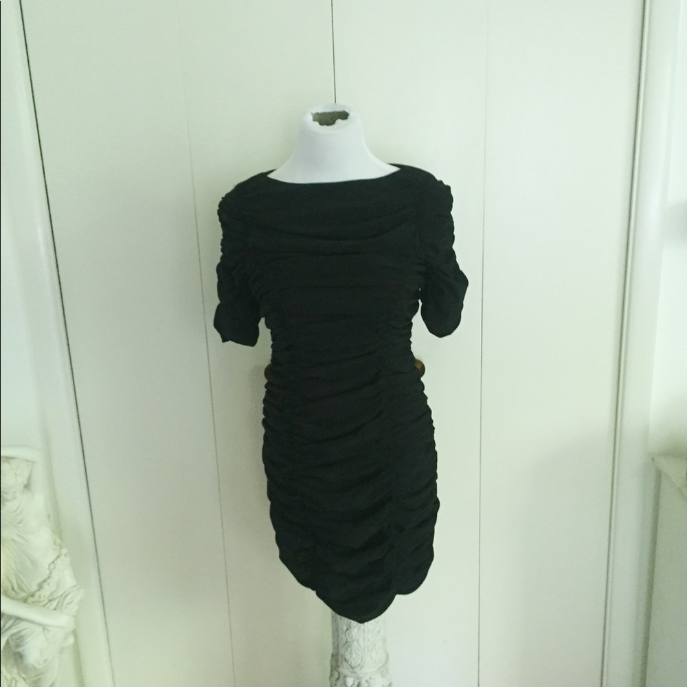 Black ruched dress