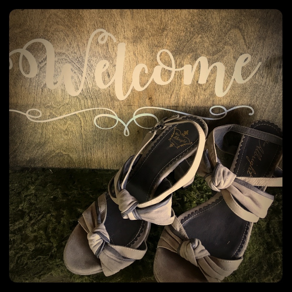 Miss Albright stacked strappy heel.