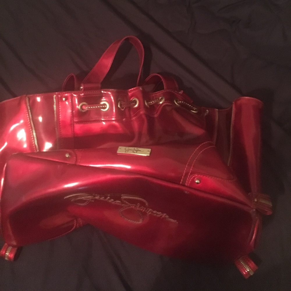 Jessica Simpson Red Amber Patent Leather purse.