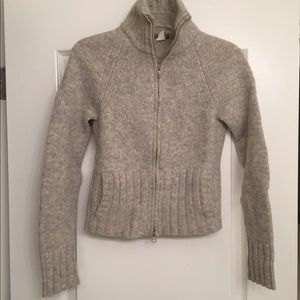 J crew zip-up wool sweater, size M