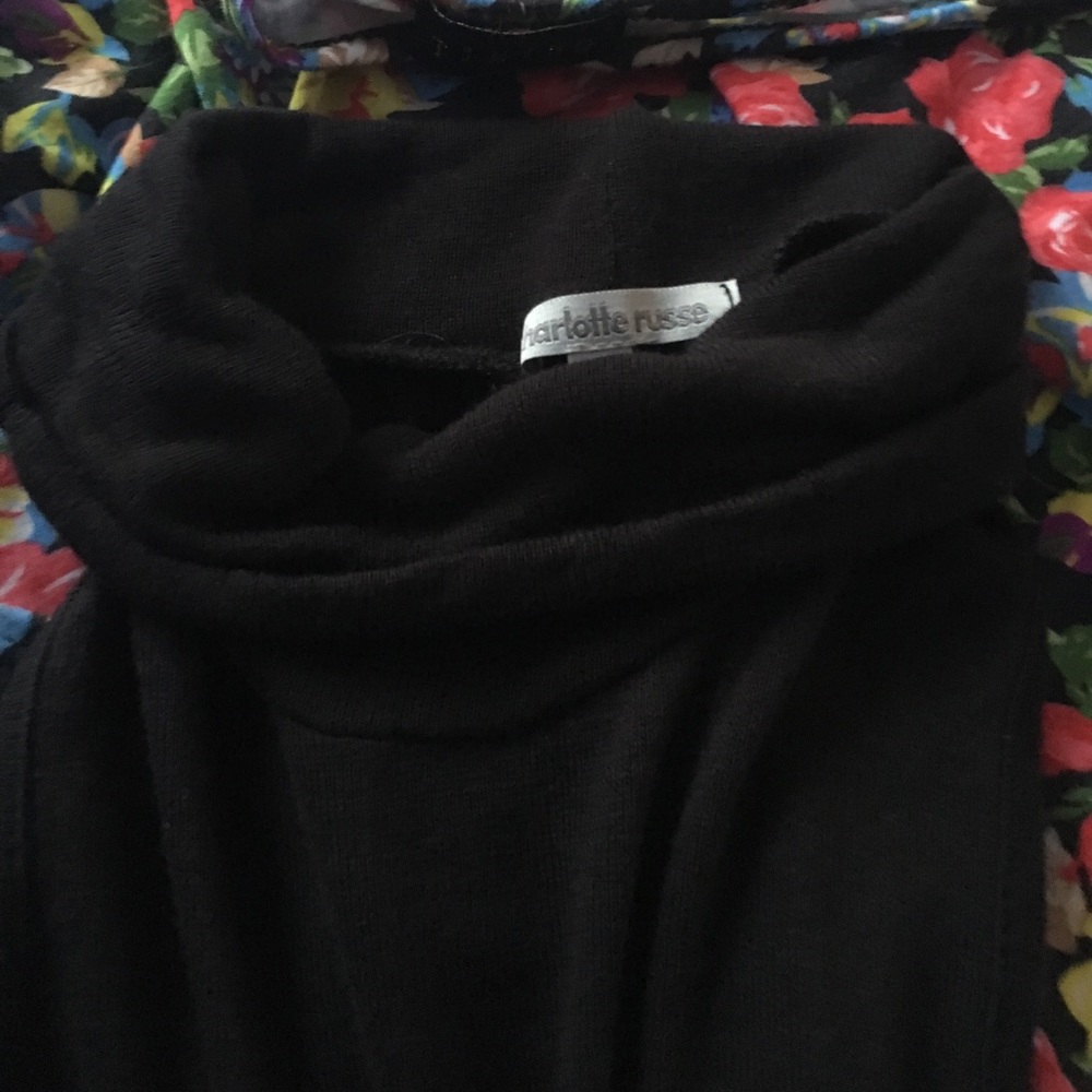 Black turtle neck tank top