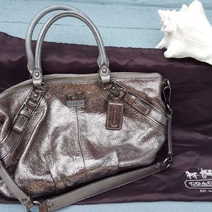 Authentic COACH Metallic Silver Shoulder Bag