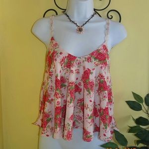 LA Hearts Pink Floral Top