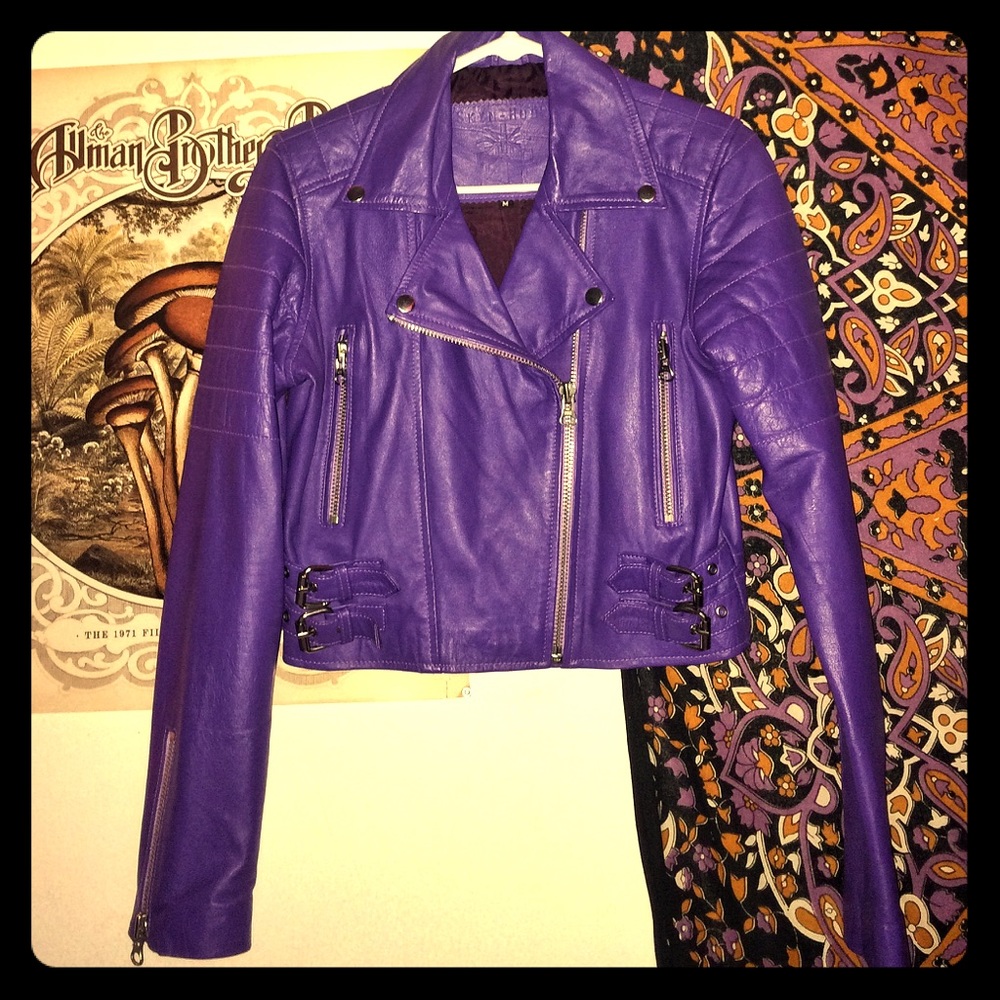 Genuine PURPLE leather jacket 💜