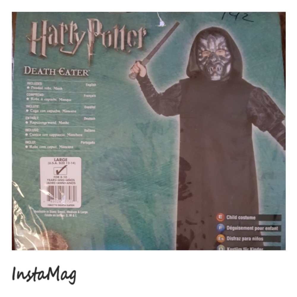 HARRY POTTER CHILD DEATH EATER COSTUME LG Sz 12-14