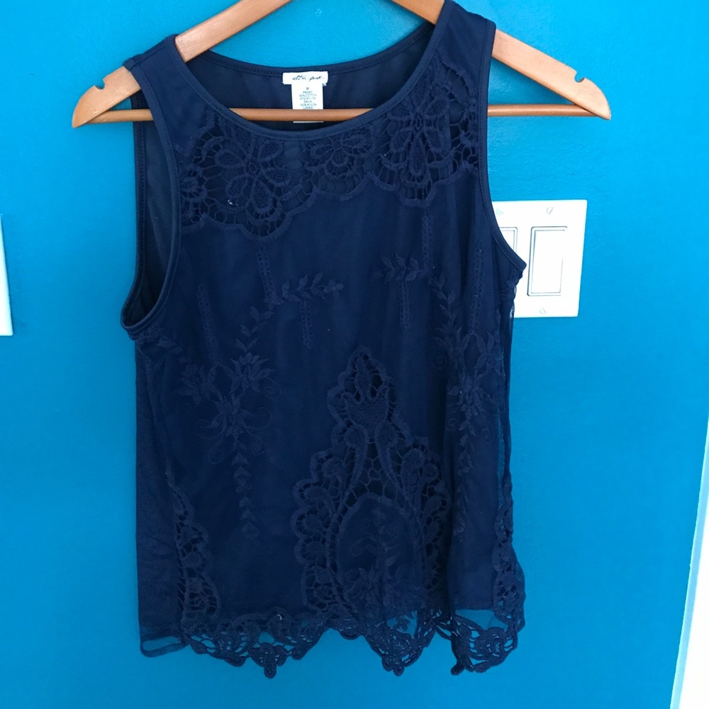 Navy blue lace shirt