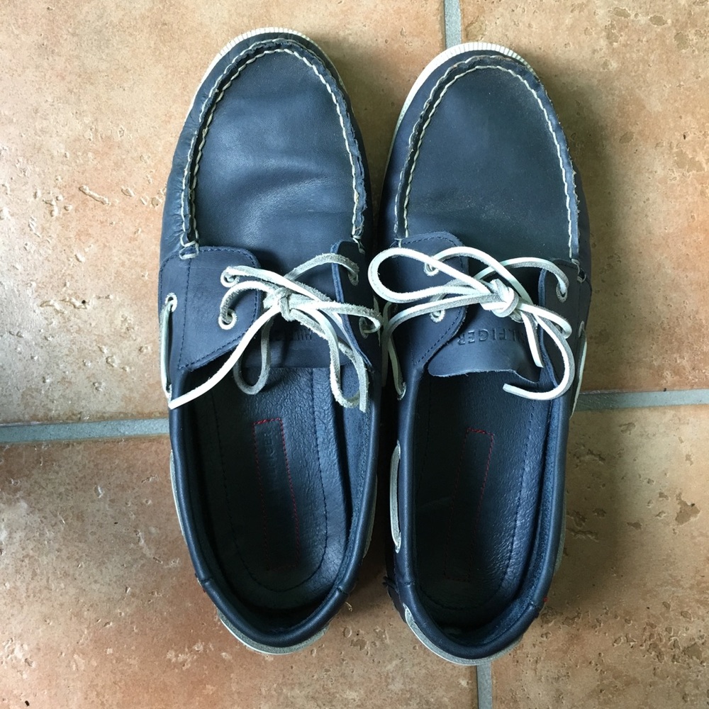 Tommy Hilfiger navy boat shoes