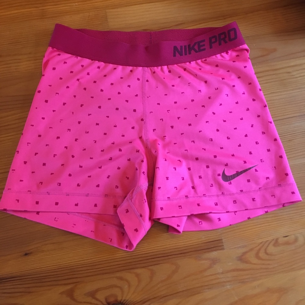 Pink Nike Pro Dri-fit shorts