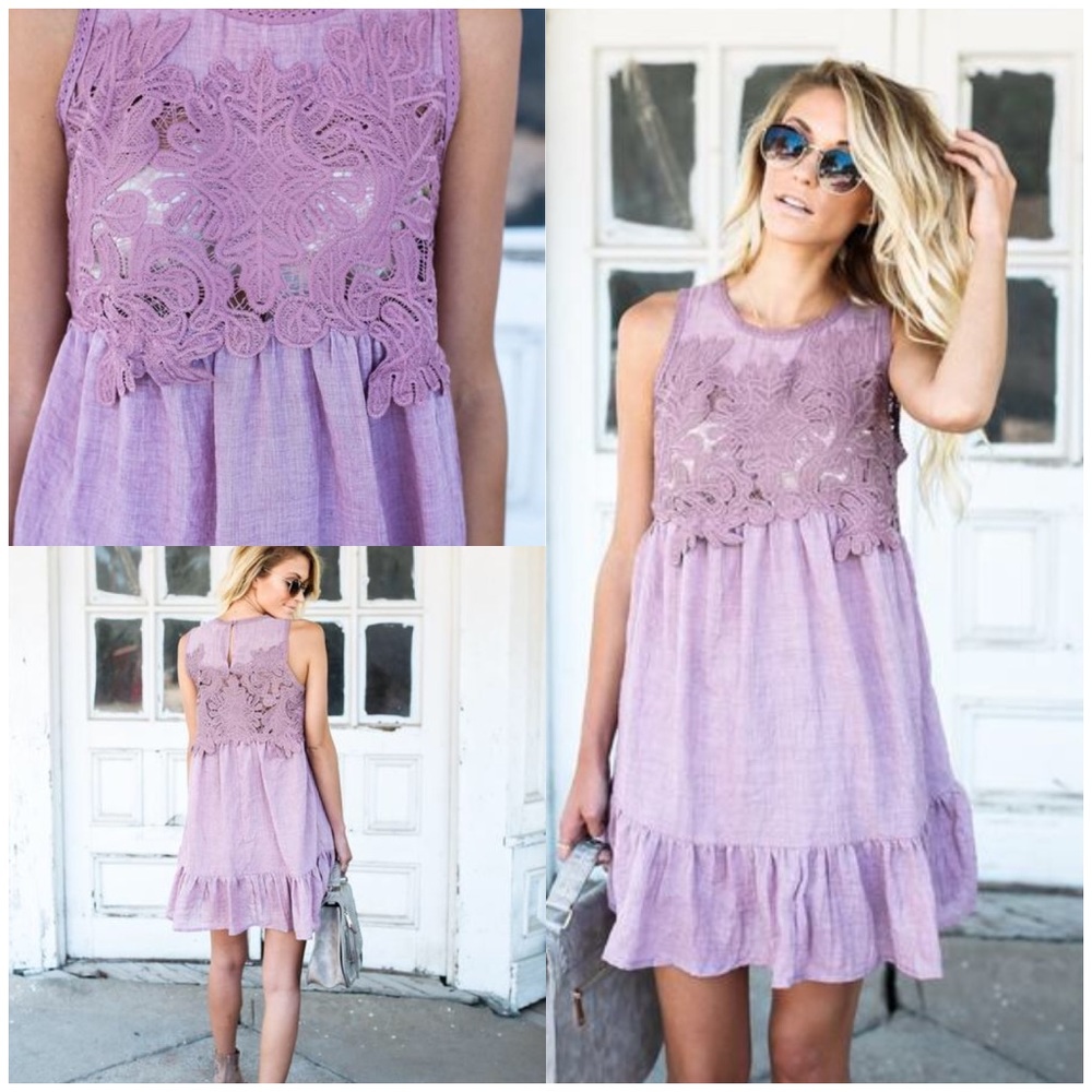 🌸 lavender & lace dress
