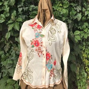Johnny Was silk blouse SMALL