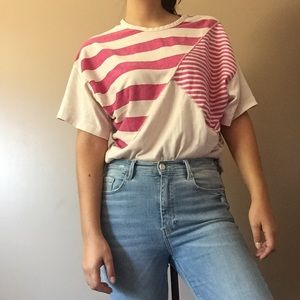 Vintage thrift pink striped shirt