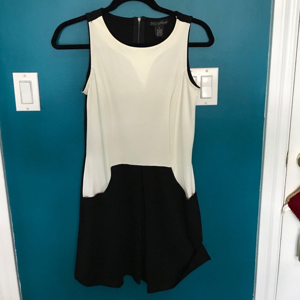 Formal black and white dress