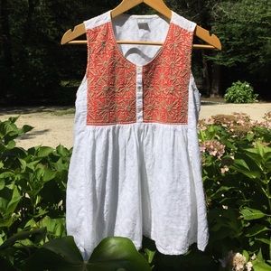 Sleeveless Indian embroidered babydoll top