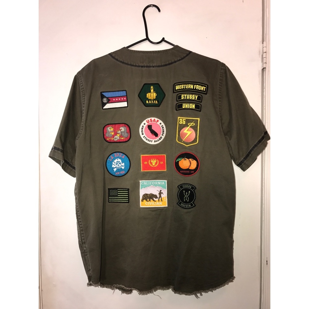 Stussy Union Military Baseball Vintage Shirt