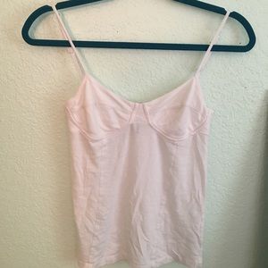 Check & Stripe White Bustier Tank Top