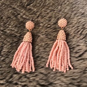 Tassel pink beaded earrings