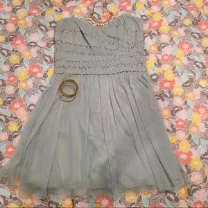 BCBG Beaded Strapless Green Party Cocktail Dress