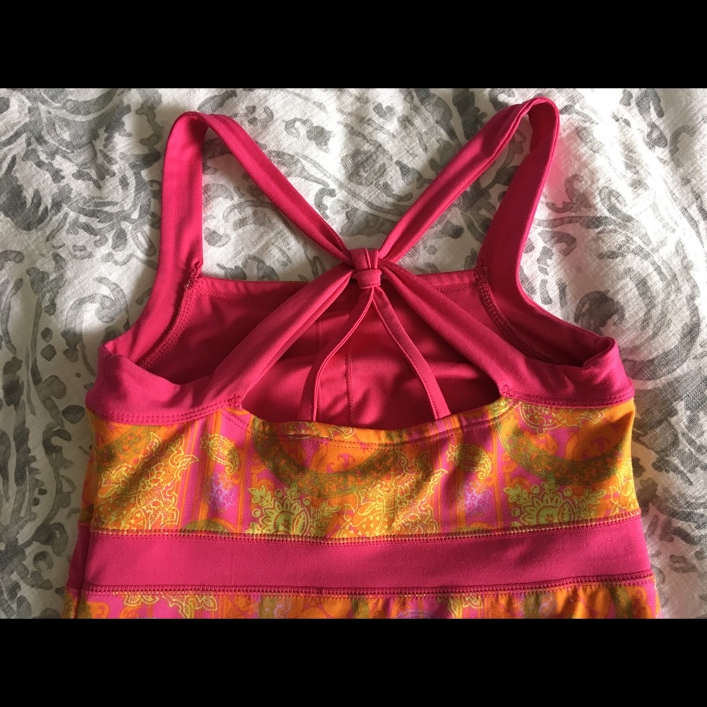 Pink and orange Prana-like dress