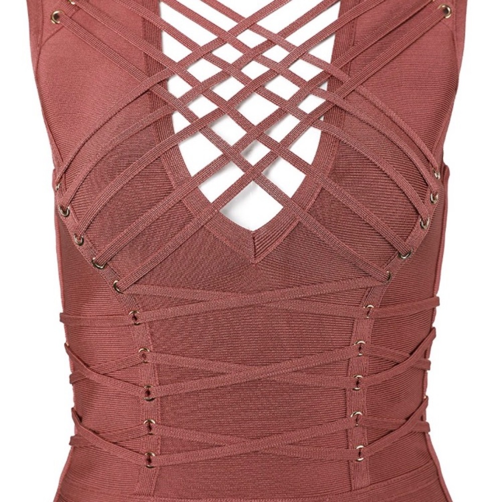 House of CB Bebe Sexy Bodycon Bandage Dress - Picture 2 of 8