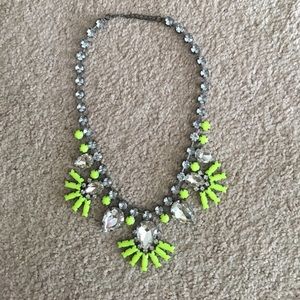 Neon green/ silver statement necklace