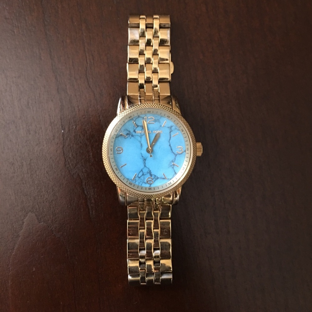 Michael Kors Gold Watch - Teal Face