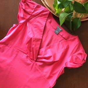 Ann Taylor Coral V-Neck dress shirt