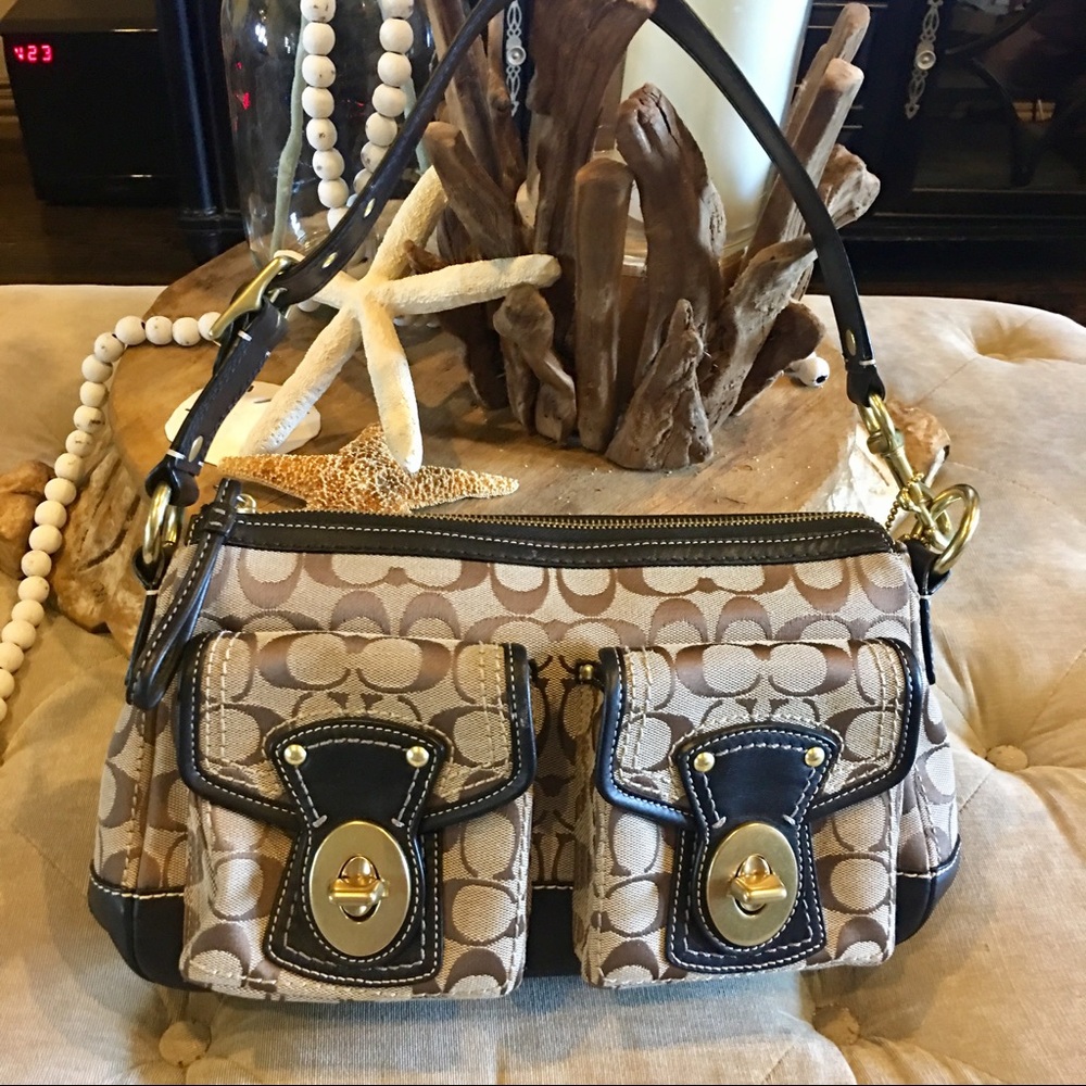 Coach signature canvas and leather purse