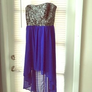 Sequin hi-lo dress
