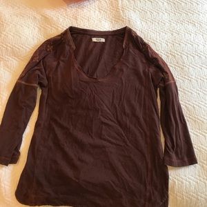 Madewell quarter sleeve embroidered tee