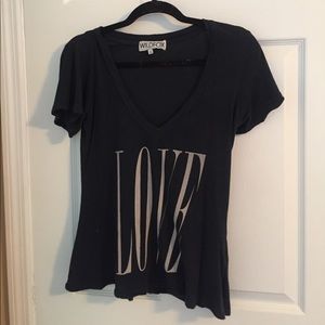 Black V neck tee