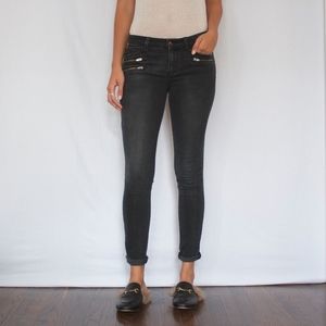 Akira charcoal jeans with zippers