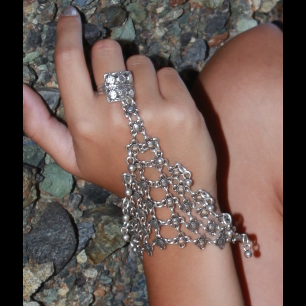 Boho zinc slave bracelet. Photo on my model