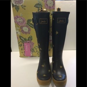 Joules Black Bees Welly Rain Boot