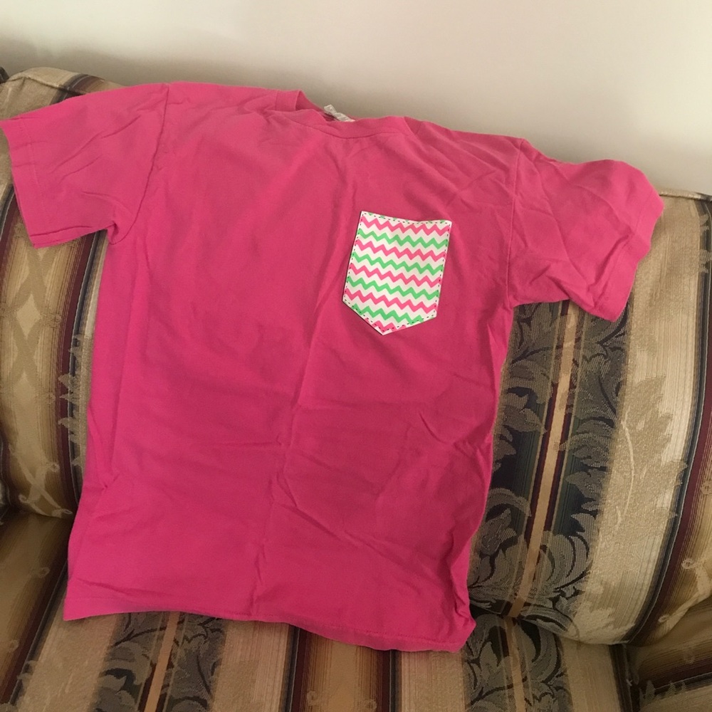 Pink preppy pocket shirt