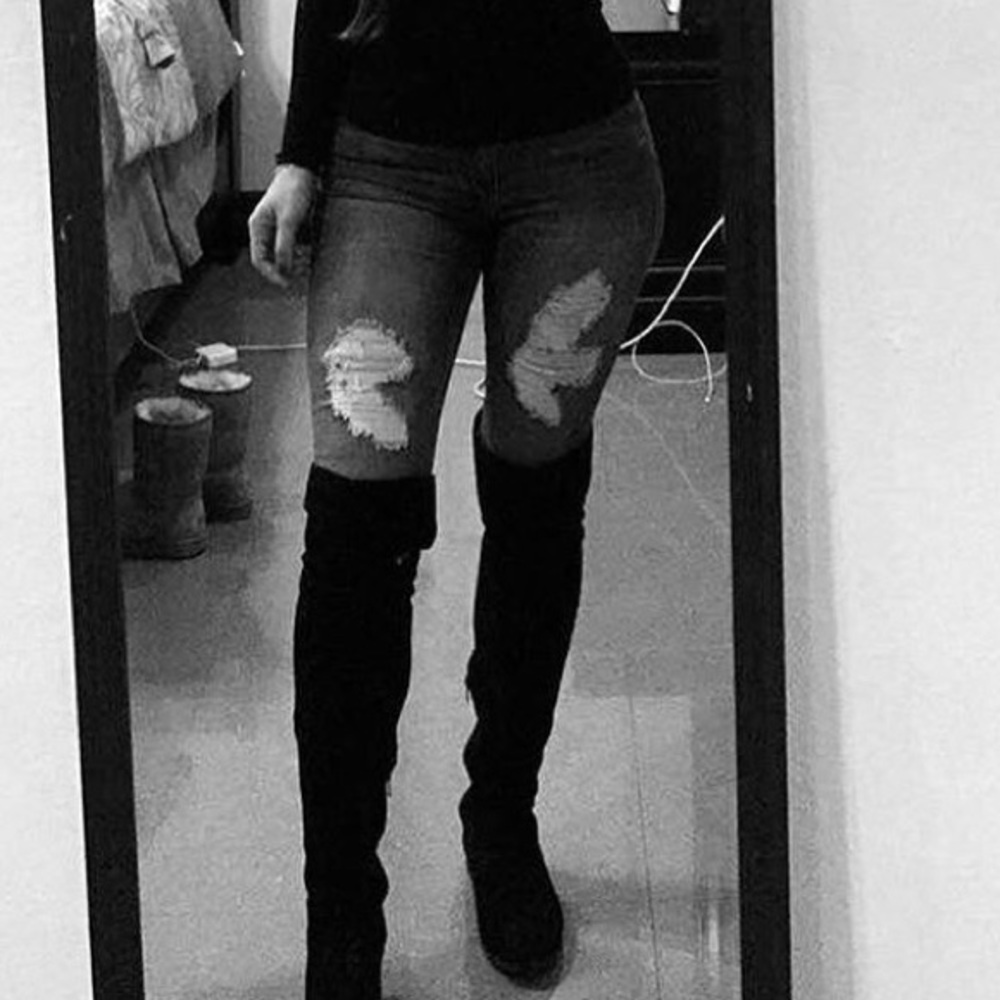 Fringe Thigh High Boots