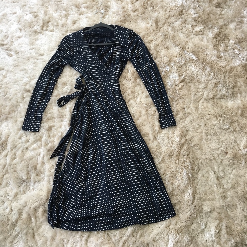 Banana Republic navy blue wrap dress