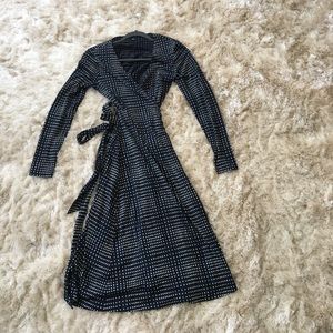 Banana Republic navy blue wrap dress