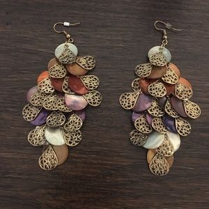 Anthropologie Multicolor and Gold Earrings