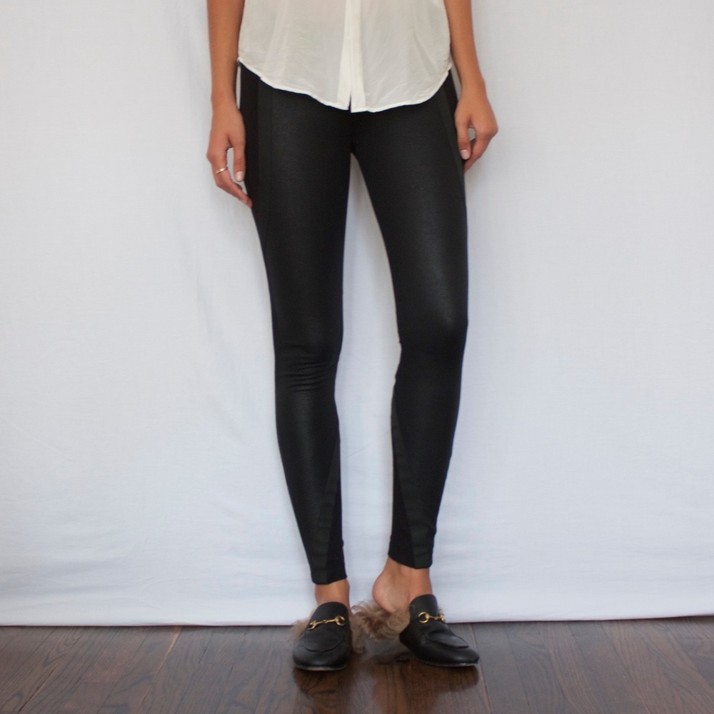 BCBG faux leather leggings