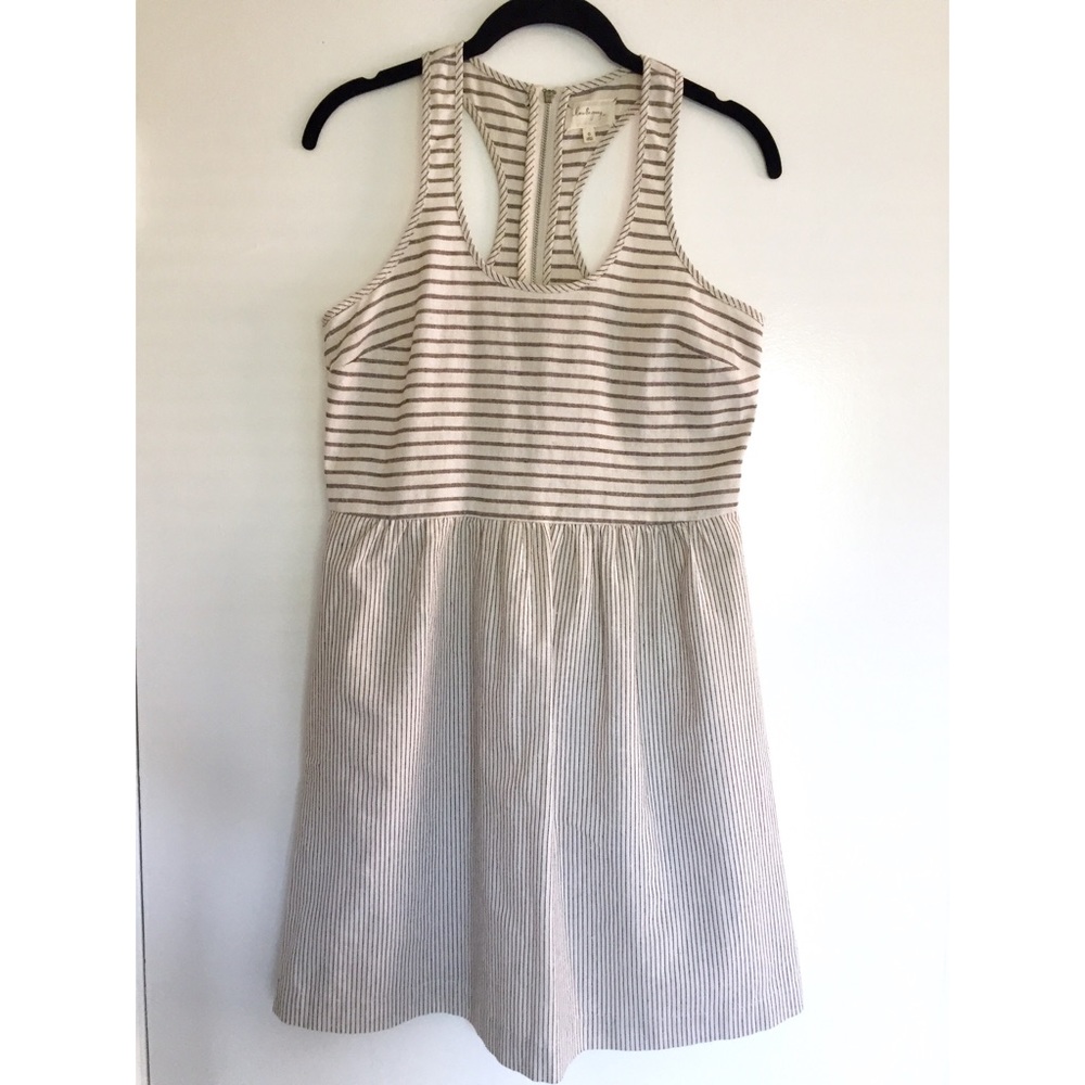 LOFT Lou & Grey Linen Stripe Dress! Pockets!