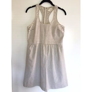 LOFT Lou & Grey Linen Stripe Dress! Pockets!