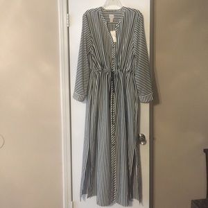 Chico's Black and white stripe dress