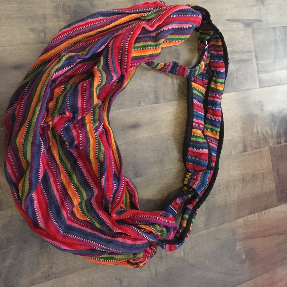 Adjustable side bag bought in Guatemala hand made