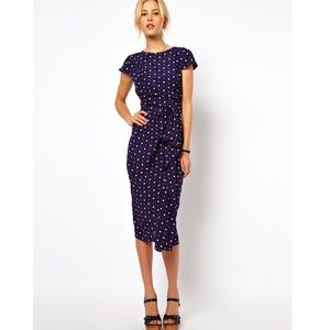 ASOS Blue Tulip Dress with Waterfall Skirt