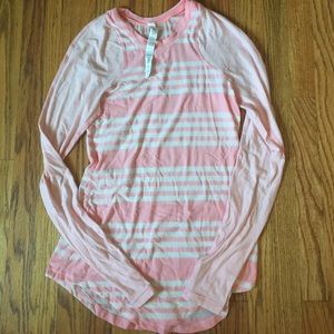 Pink and white lululemon shirt