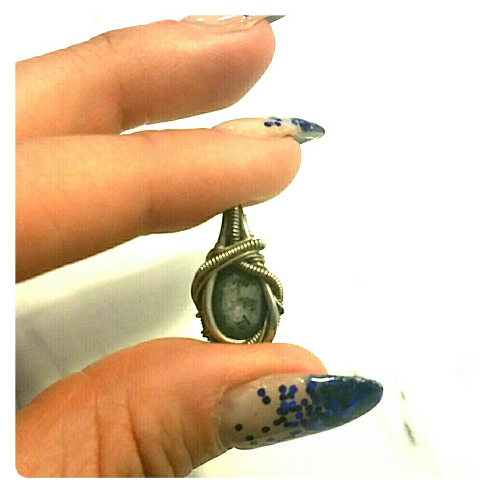 Custom one of a kind Rutilated Iolite Pendant