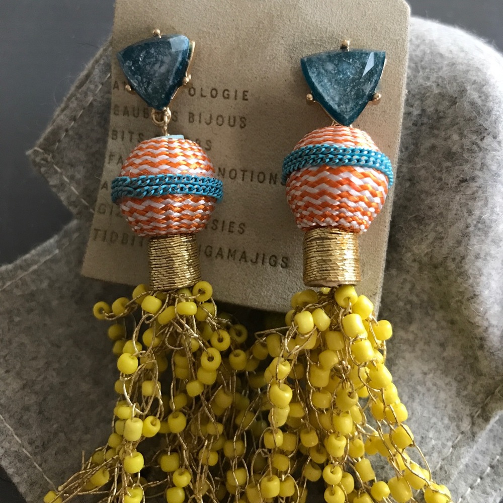 Anthro. Beaded Drop Earrings