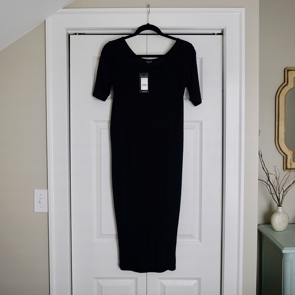 ASOS black ribbed maternity dress NWT fits size 6