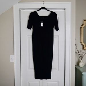 ASOS black ribbed maternity dress NWT fits size 6